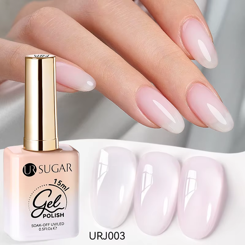 UR SUGAR 15ML Vernis à ongles gel rose glacé UV LED, effet gelée, pour manucure de printemps, DIY, à