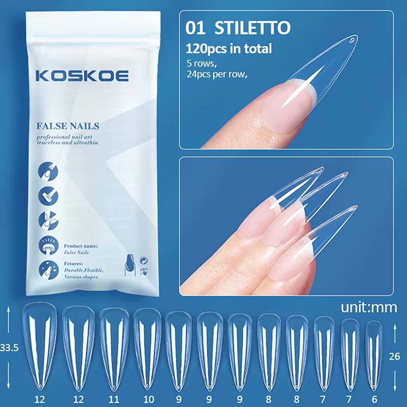 Matte presse sur les pointes des ongles couverture complète douce faux ongles cercueil faux ongles C