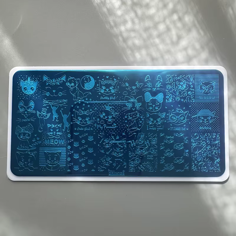 XMQ STAMPING NAIL PLATES Fleurs Lettres TEMPLATÉ