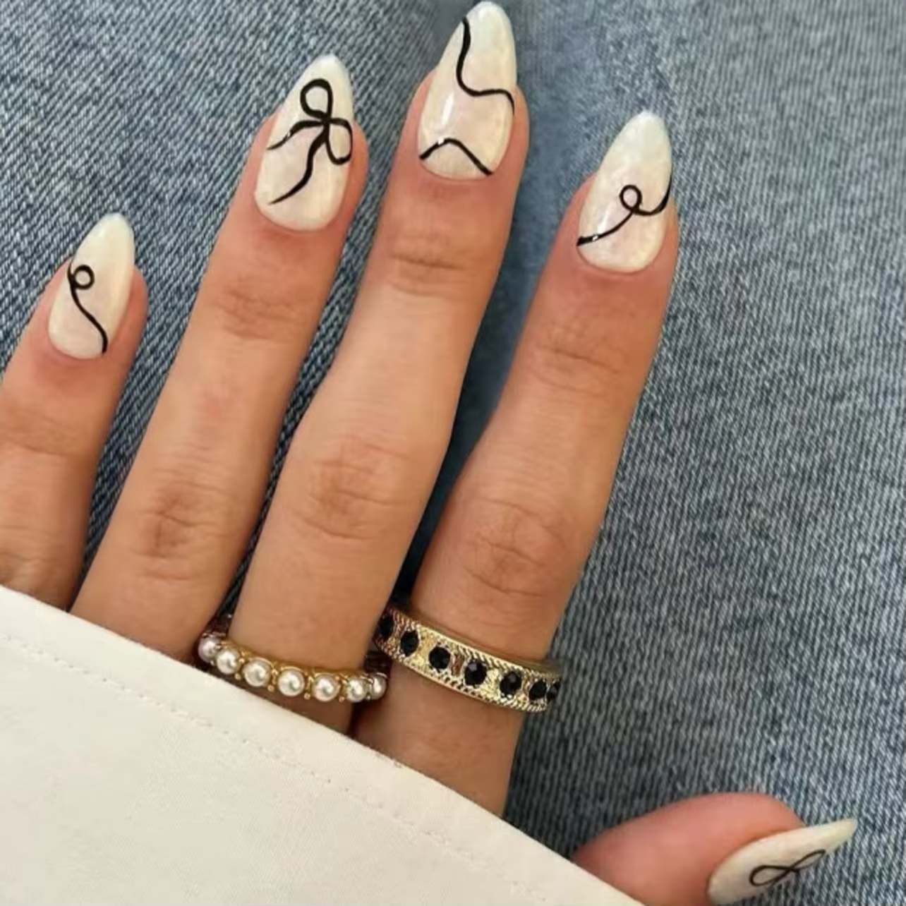 Faux ongles français rouge étoile à cinq branches, couverture complète, pointes à pression y2k, patc