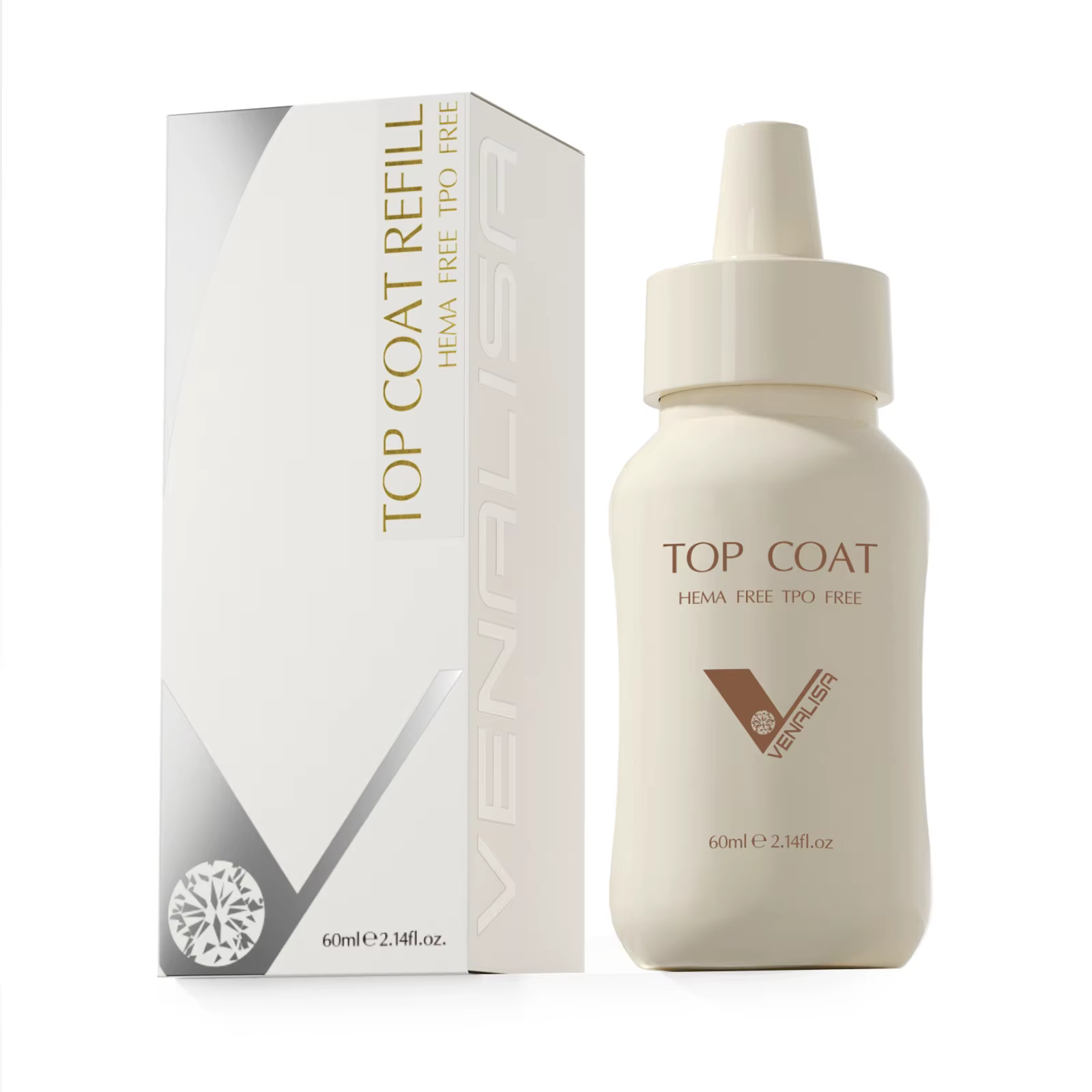 Venalisa 60ml Recharge de Gel de Finition pour Ongles Sans HEMA Sans TPO Sans Résidu Brillant Soak O