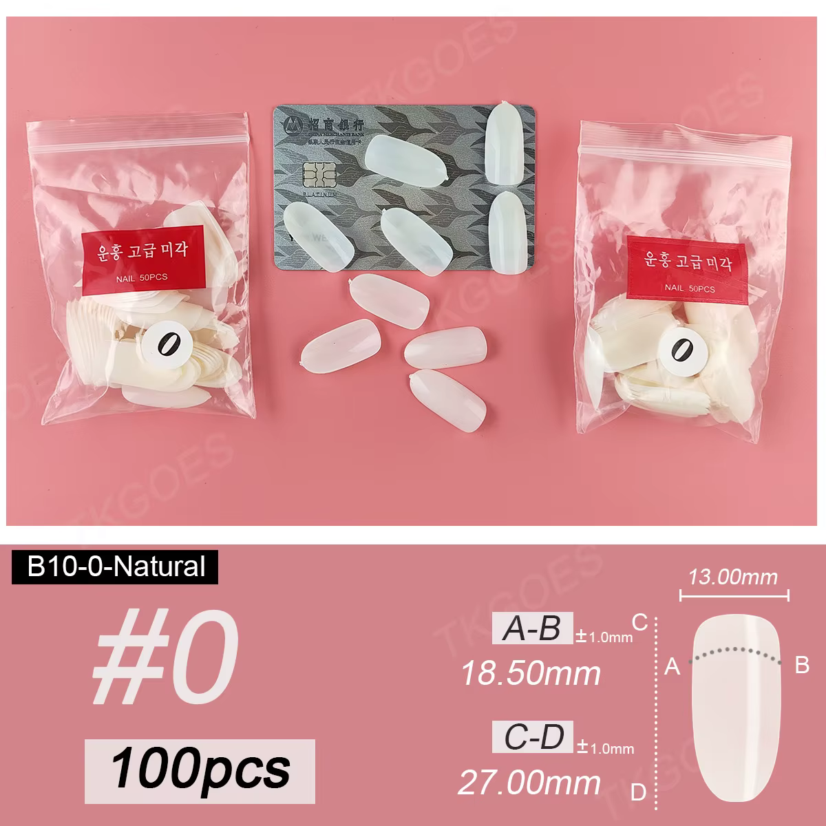 B10 faux ongles de couleur blanche, taille unique, 100 pièces # 0 à # 9 formes ovales vendues par un
