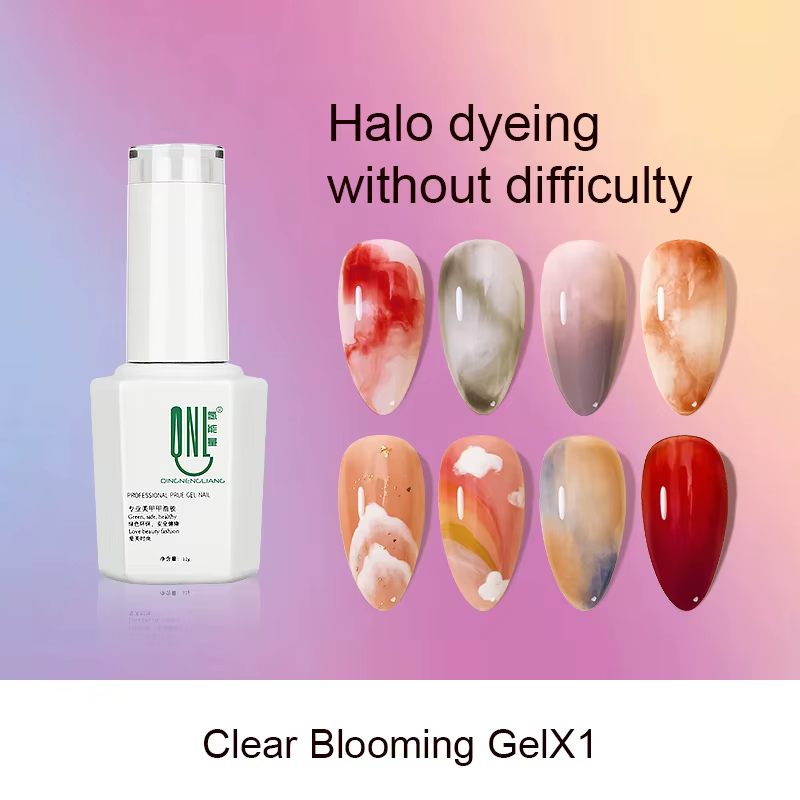 Verhéritage à ongles en gel transparent Blooming LED, Soak Off, Flower Art, Effet Smook, Design DIY,
