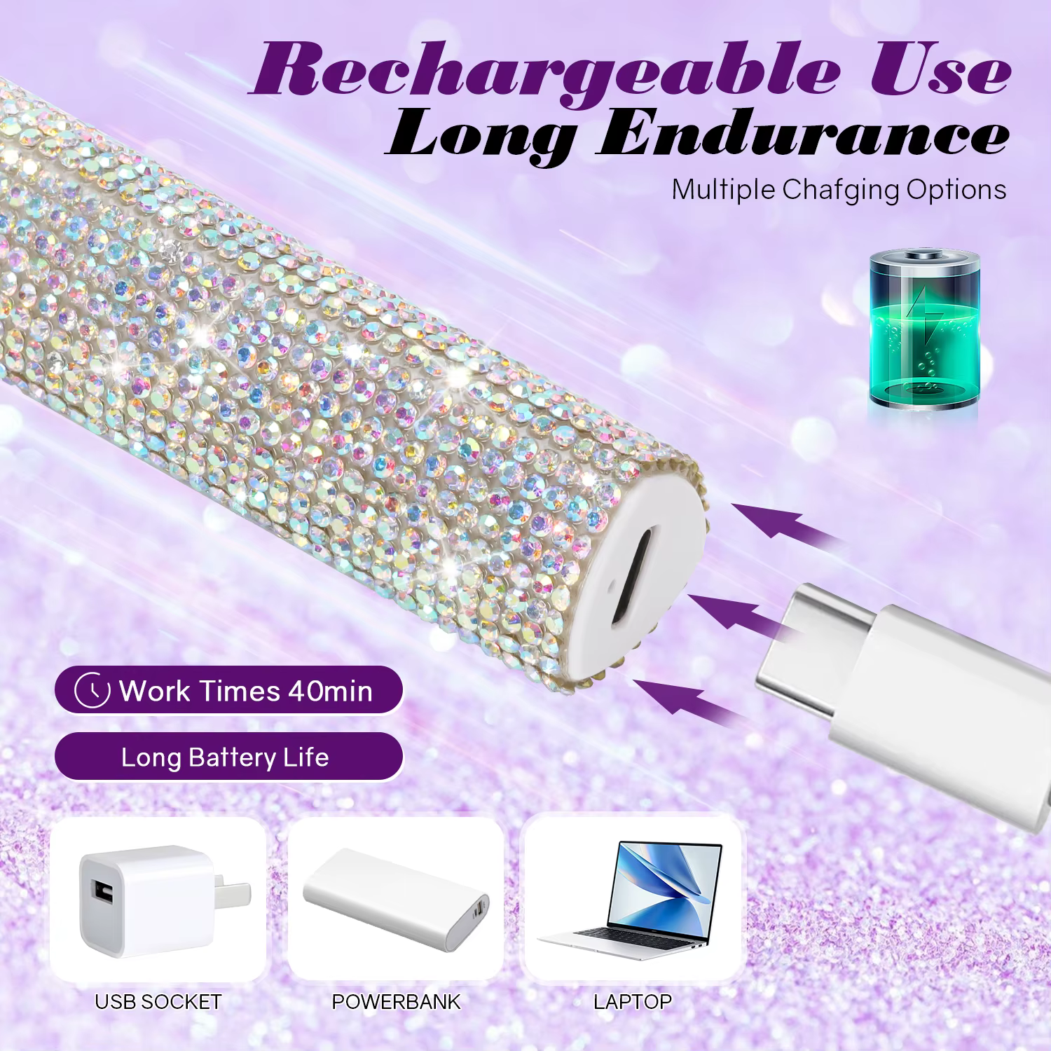 Mini lampe à ongles LED UV avec diamants, sèche-ongles portable pour durcir le vernis gel, machine d