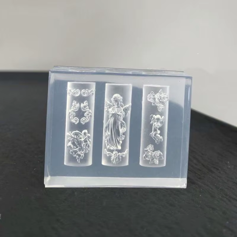 Moules pour Nail Art sur le thème des animaux de dessin animé, modèles de fleurs de Rose d'ange pour