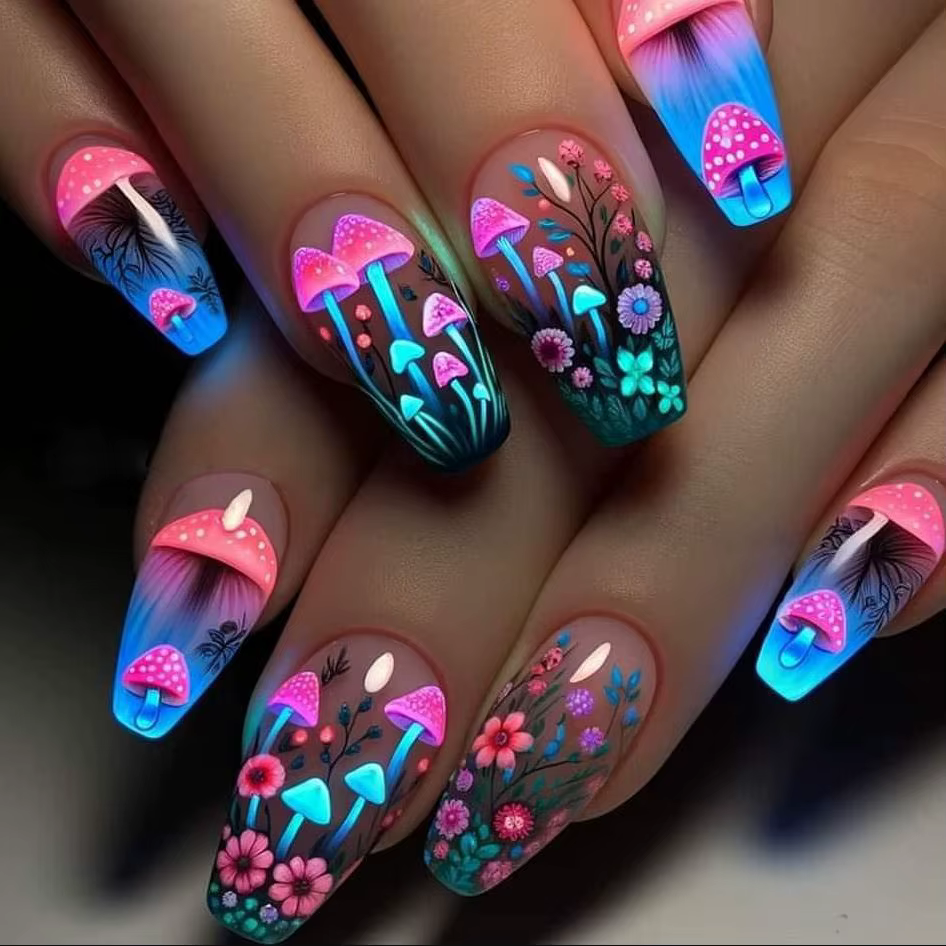 N64 Medium Coffin souhaits on N64 Fake Tips Wearable French Rainforest souhaits on Nail Design de pi