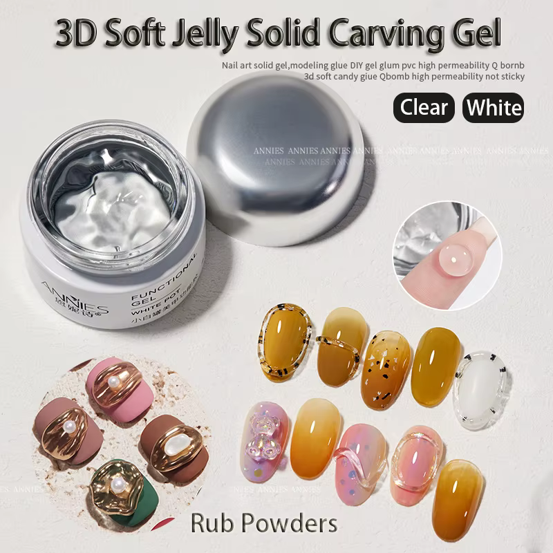 Gel UV blanc clair pour ongles, MSI souple 3D, PVC solide carapulé, manucure, marijuana faisant sail