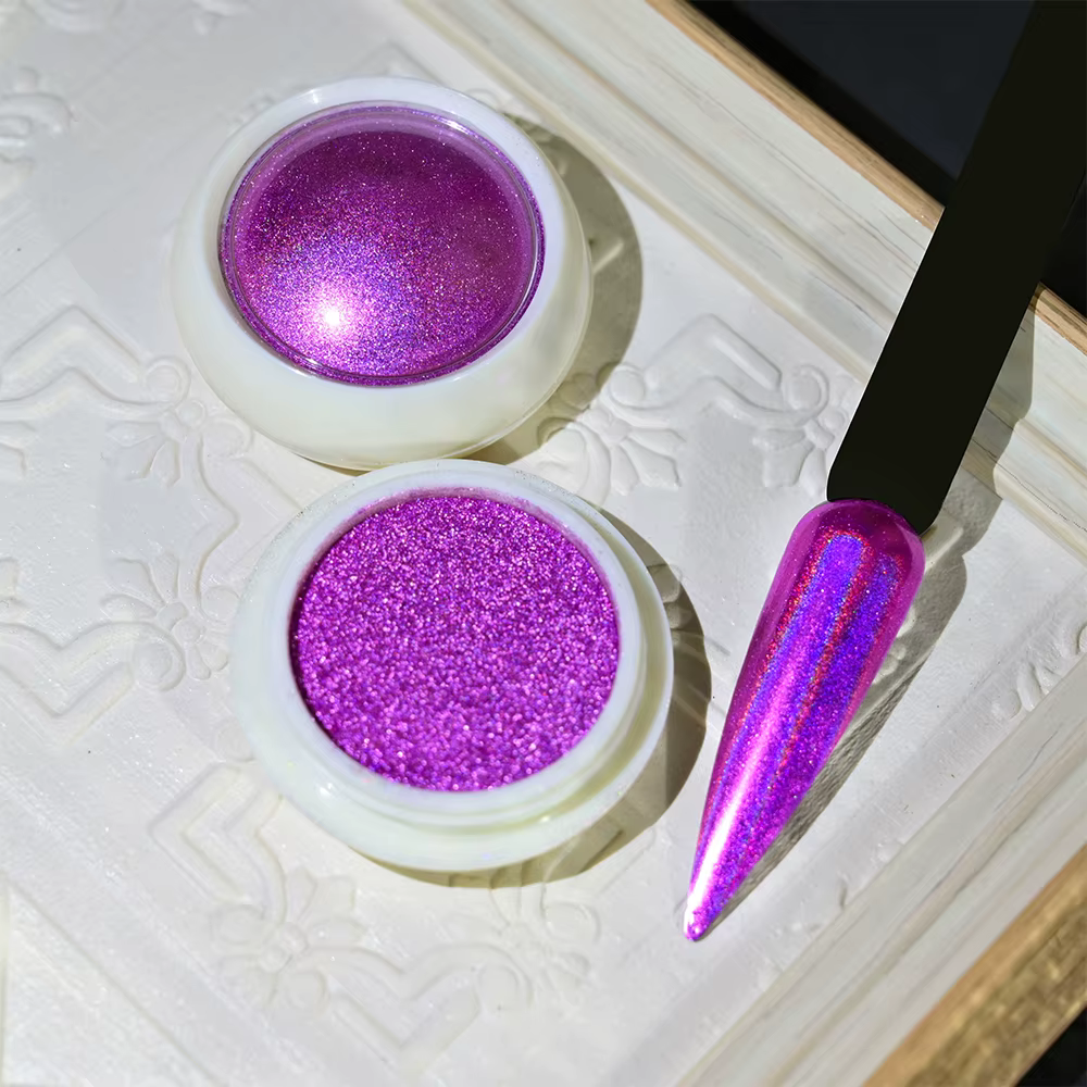 2025 # Poudre chromée pour ongles, miroir de noël, or, argent, 25 couleurs, poudre métallique vitrée