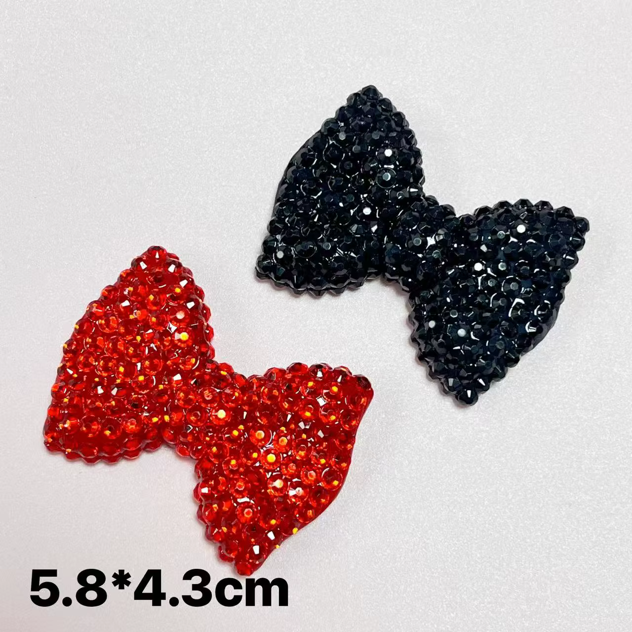 2 pièces de luxe Kawaii Rose blanc rouge grande taille résine AB couleur dos plat arc indésirable co