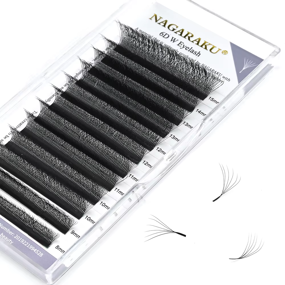 NAGARAKU 6D W forme floraison automatique Bloom ventilateurs préfabriqués Extensions de cils lumière