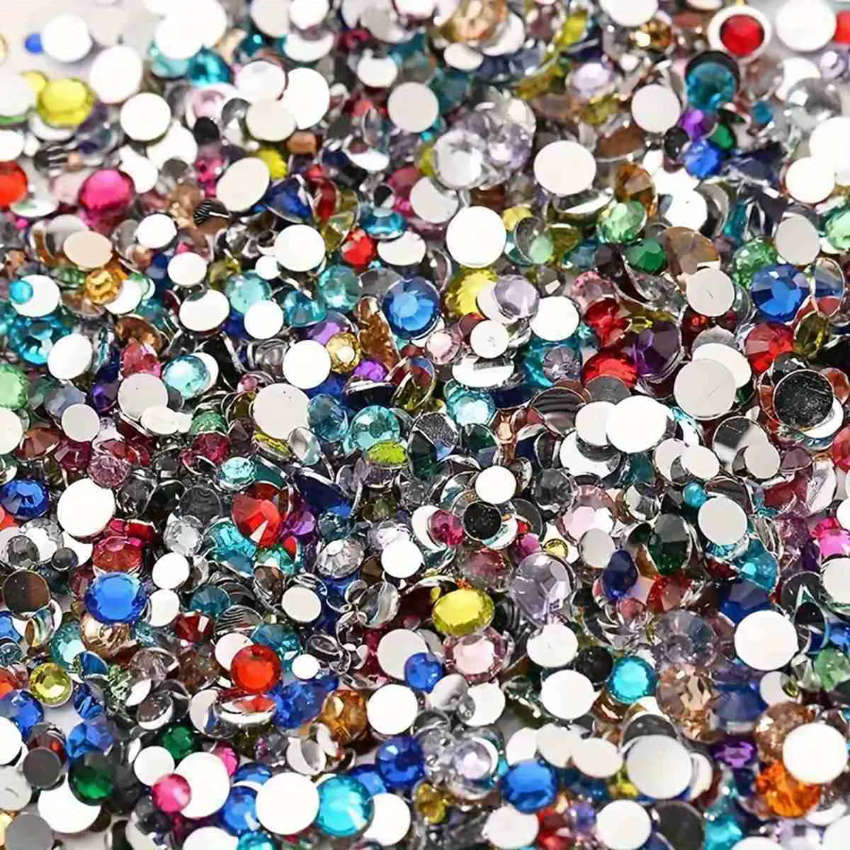 1000/500 pièces 2/3/4mm résine ronde fond plat couleur paillettes strass bricolage 3D Nail Art décor