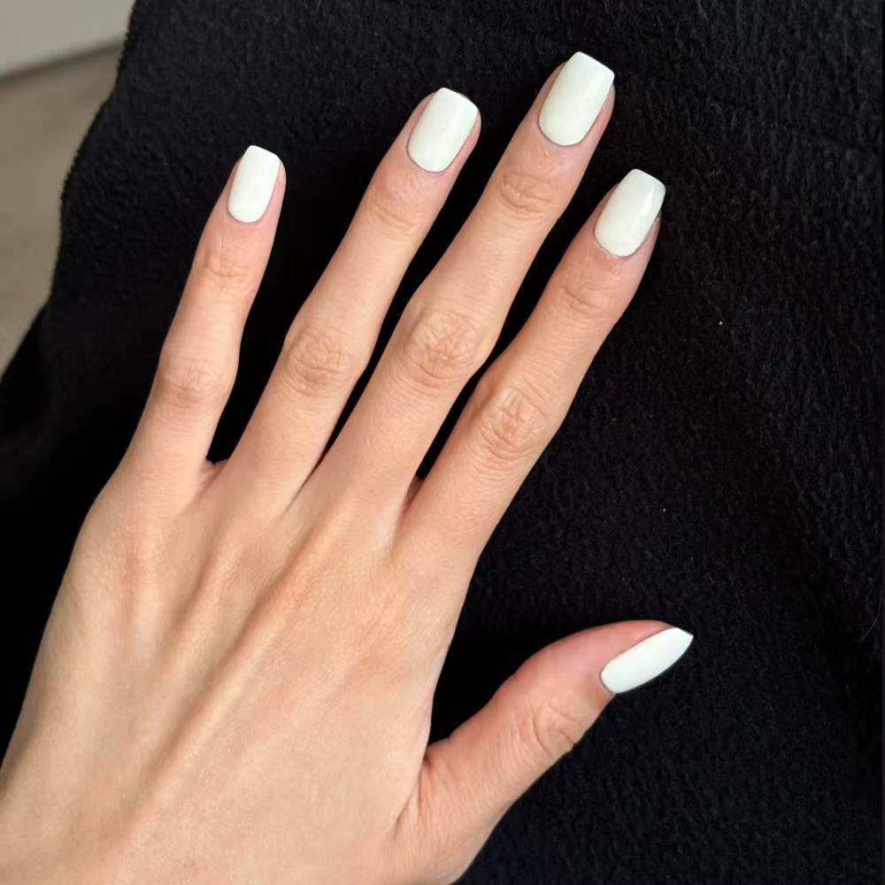 100 pièces lait blanc/rose carré court rond faux ongles couverture complète acrylique faux ongles li