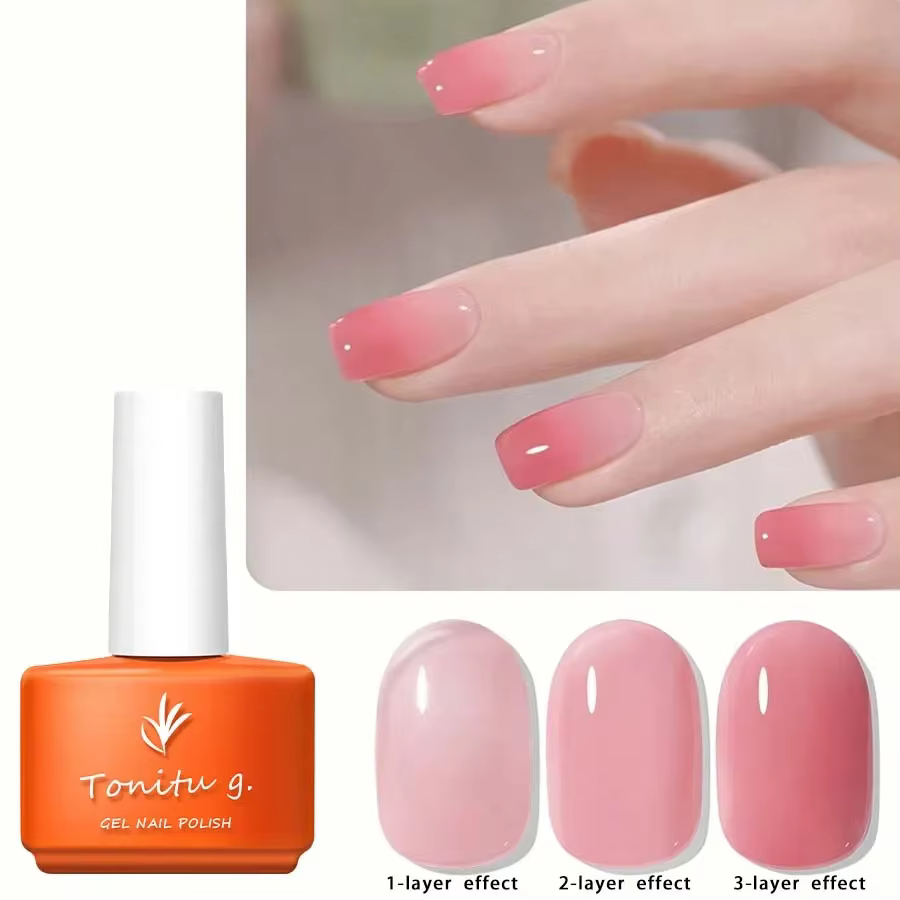 Tonitu G-Verhéritage à Ongles Gel UV LED Translucide, Gelée Blanche Lai70., Gel Nude, Rose Gris, N64