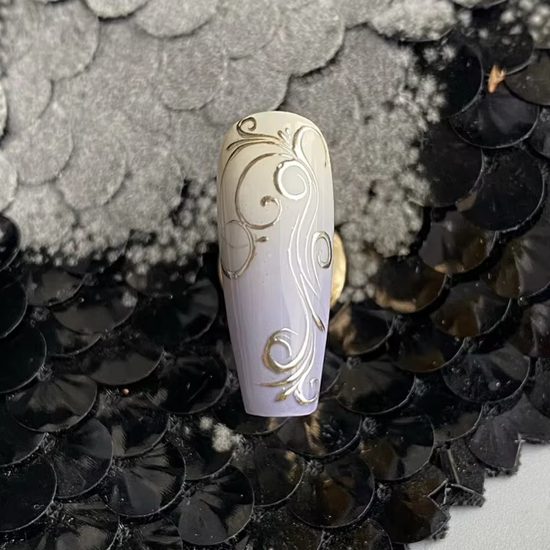 Nouveau dessin métallique peinture Gel vernis Nail Art tremper Gel vernis à ongles fleur dessin or a