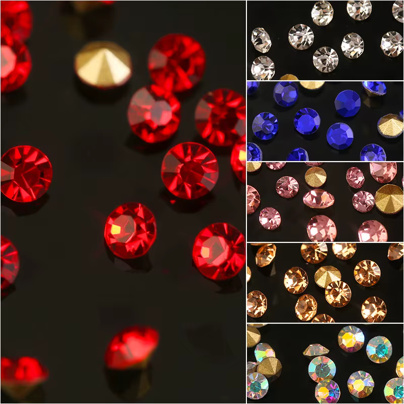 Strass en cristal pour Nail Art, 1000 pièces, verre Super brillant, fond pointu, paillettes, diamant