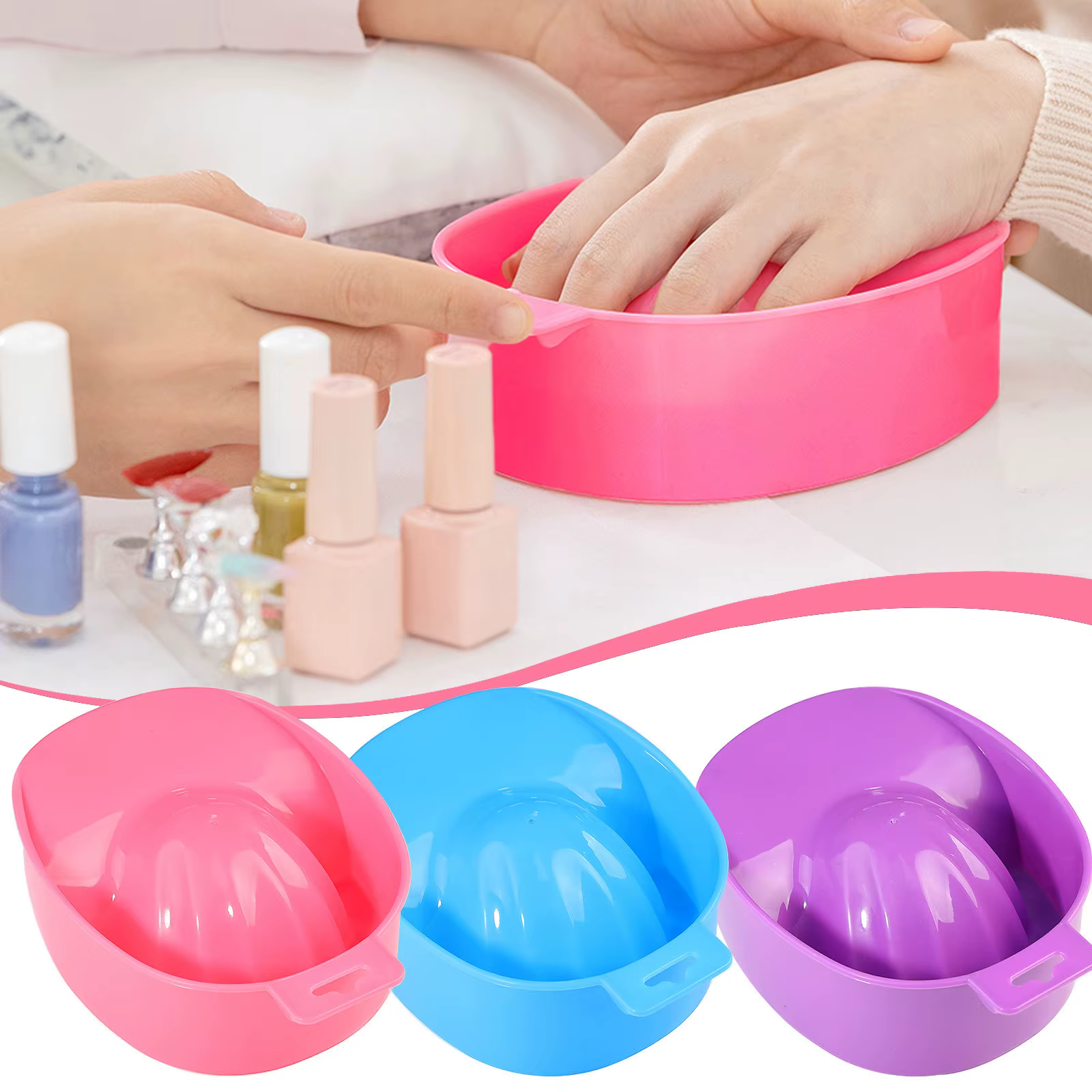 Dissolvant de lavage des mains pour Nail Art, bol de trempage, fournitures pour ongles en acrylique,