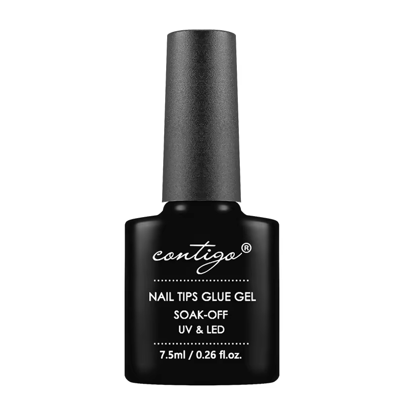 CONTIGO Colle Gel pour Ongles 7,5ml, Colle UV pour Faux Ongles, Vernis Gel Manucure, Gellac Hybride,