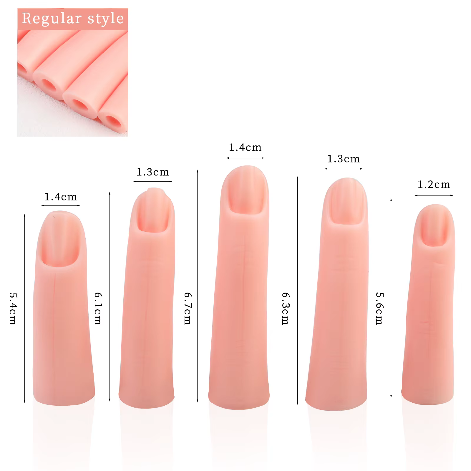 Faux Ongles Pliables en Acrylique, Modèle de Doigt en Silicone, Accessoires de Manucure à Faire Soi-