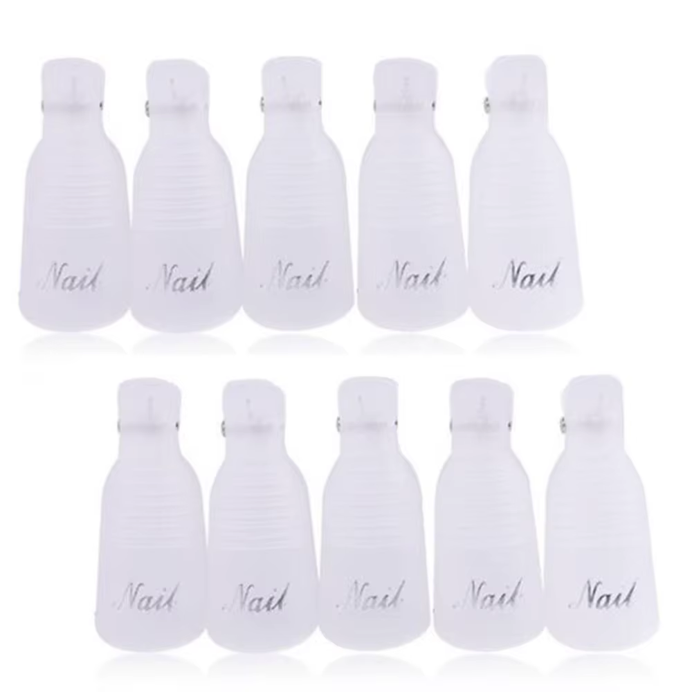 Clips dissolvant de vernis Gel UV, 10 pièces/boîte, Clips colorés en acrylique pour Nail Art, capuch