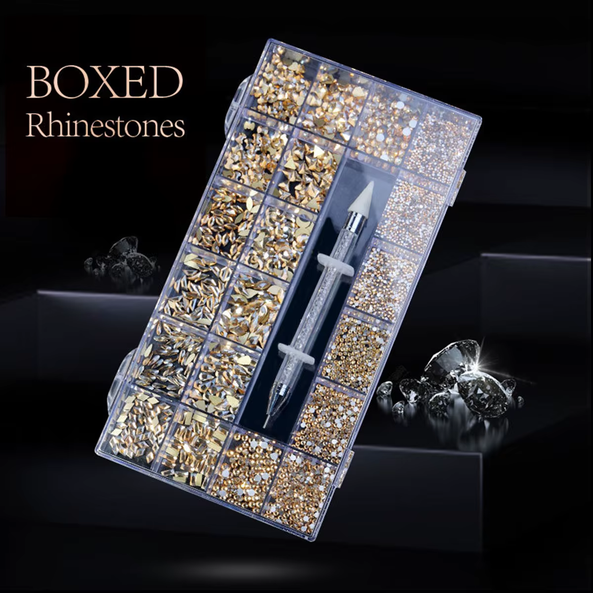 21 grille nail art diamant fond plat verre diamant multi-style diamant de forme spéciale brillant on
