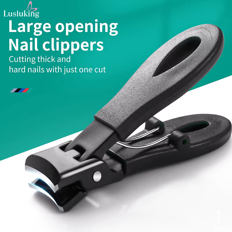 Coupe-ongles à grande mâchoire en acier inoxydable, outils de manucure, coupe-ongle, coupe-ongle, op