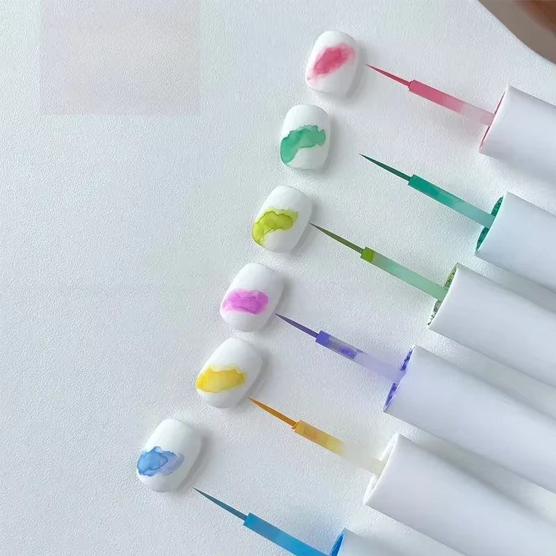 Solution de teinture pour ongles, crème glacée d'été, 6 couleurs, 6ML, motif créatif pour ongles, De