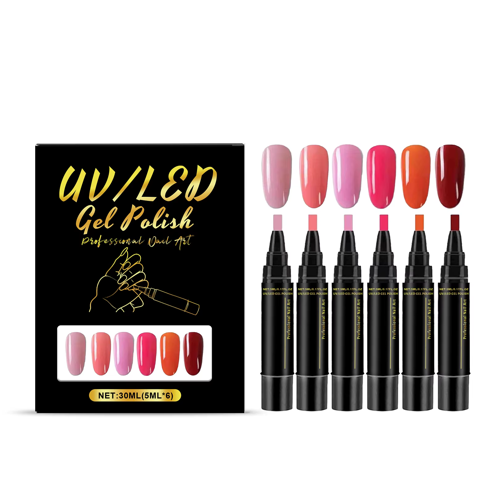 5ml ensemble de vernis à ongles Gel bricolage Nail Art Design 6 pièces manucure peinture Gel Kit lon
