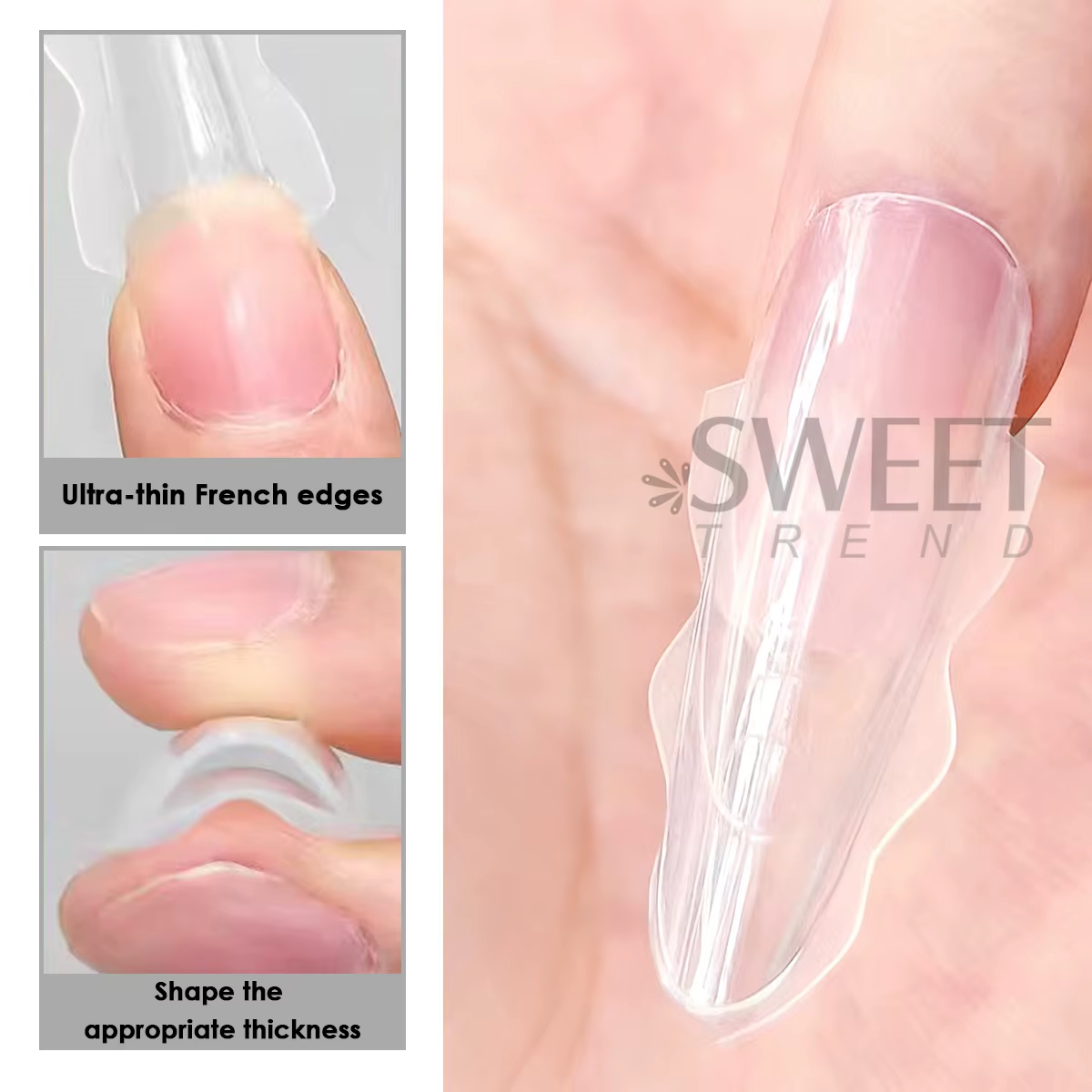 180 pièces nouveau Sandwich Extension d'ongle moule intercalaire double formes d'ongles facile à faç