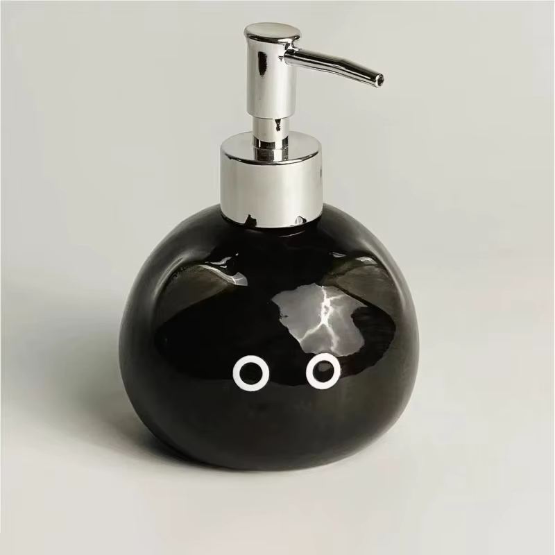 Bouteille de désinfectant pour les mains en céramique siamois pour chat, bouteille de toilette, sham