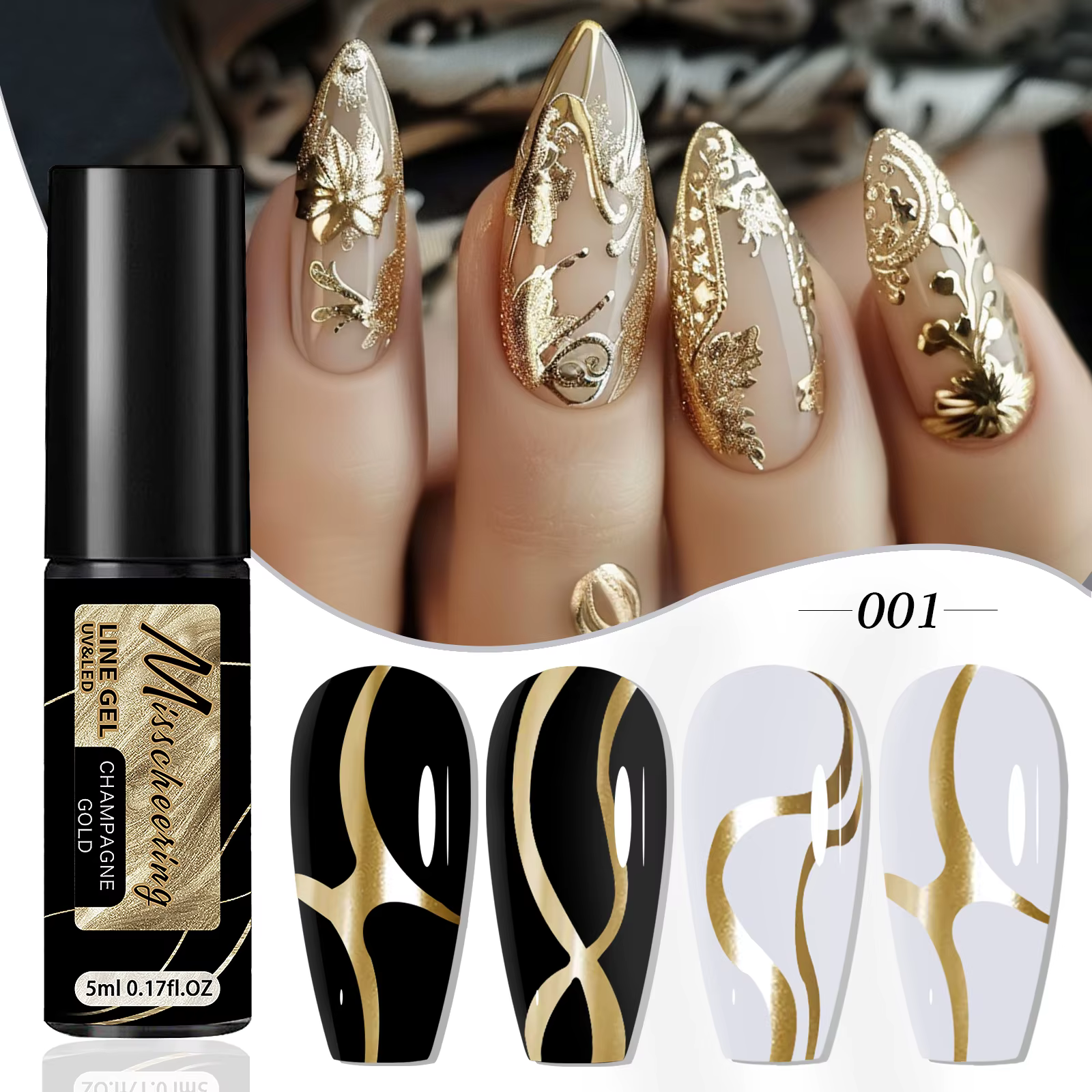5ml Fluorescent diamant ligne Gel brillant peint Gel vernis à ongles Semi-Permanent UV Gel vernis ve