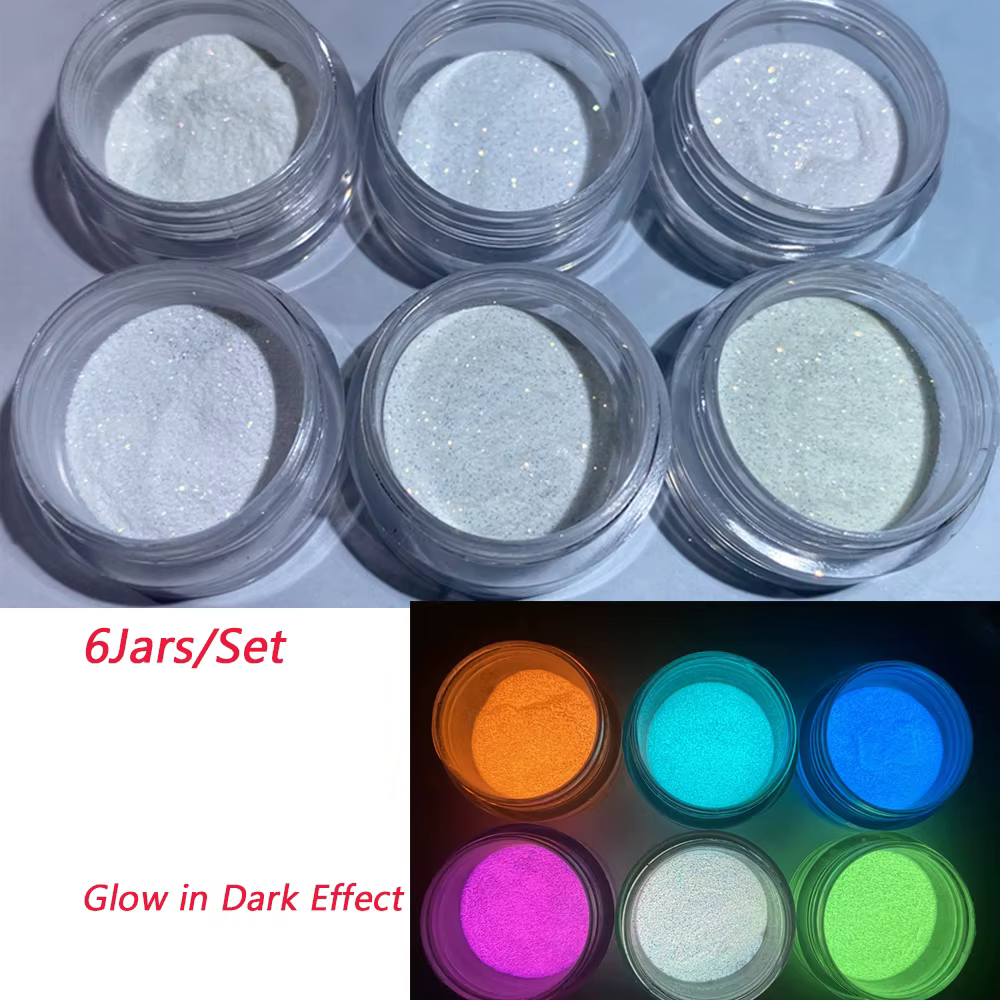 Poudre à ongles phosphorescente pour manucure, poussière pigmentée pour nail art, ultra fine, brilla