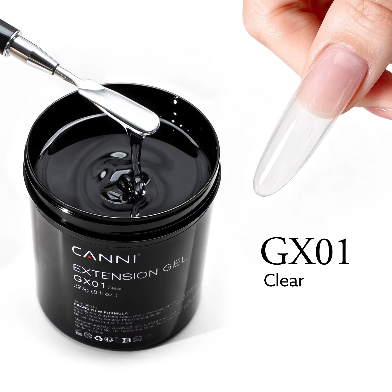 Gel acrylique français CANNI 225g pour extension, couleur camouflage, séchage rapide LED, gel dur po