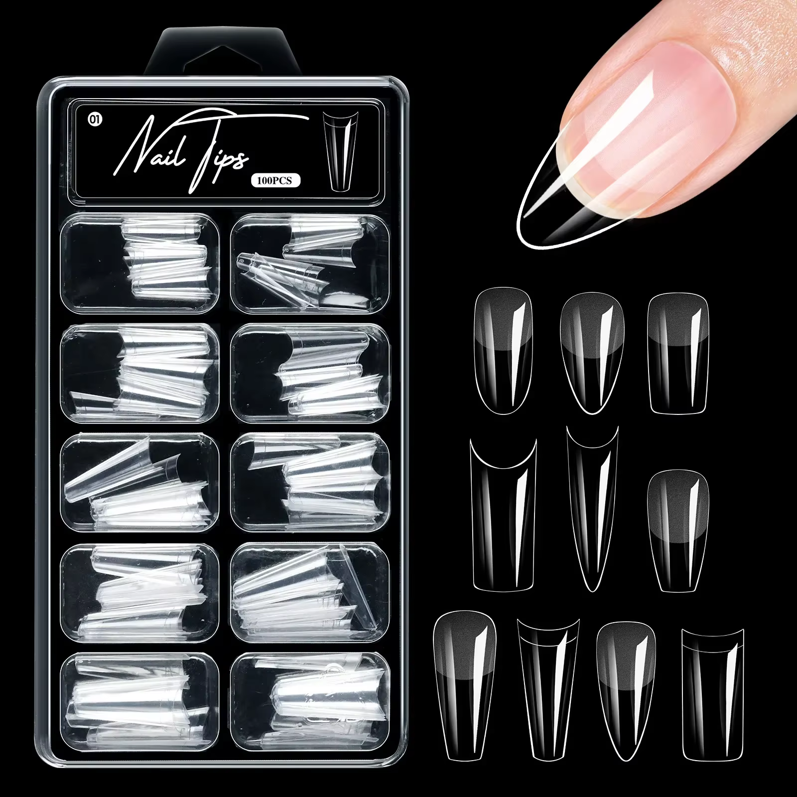Faux ongles en Gel doux, 100 pièces, couverture demi/pleine, Double usage, presse sur ongles en acry