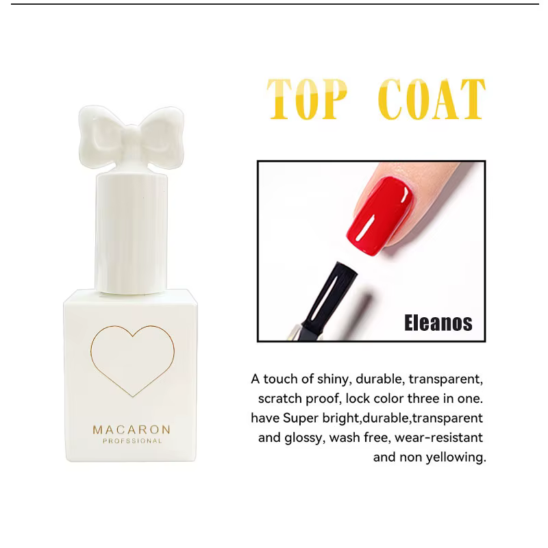 Eleanos 15ML Base sans lingette couche de finition Gel UV vernis à ongles Gel coloré Semi Permanent 