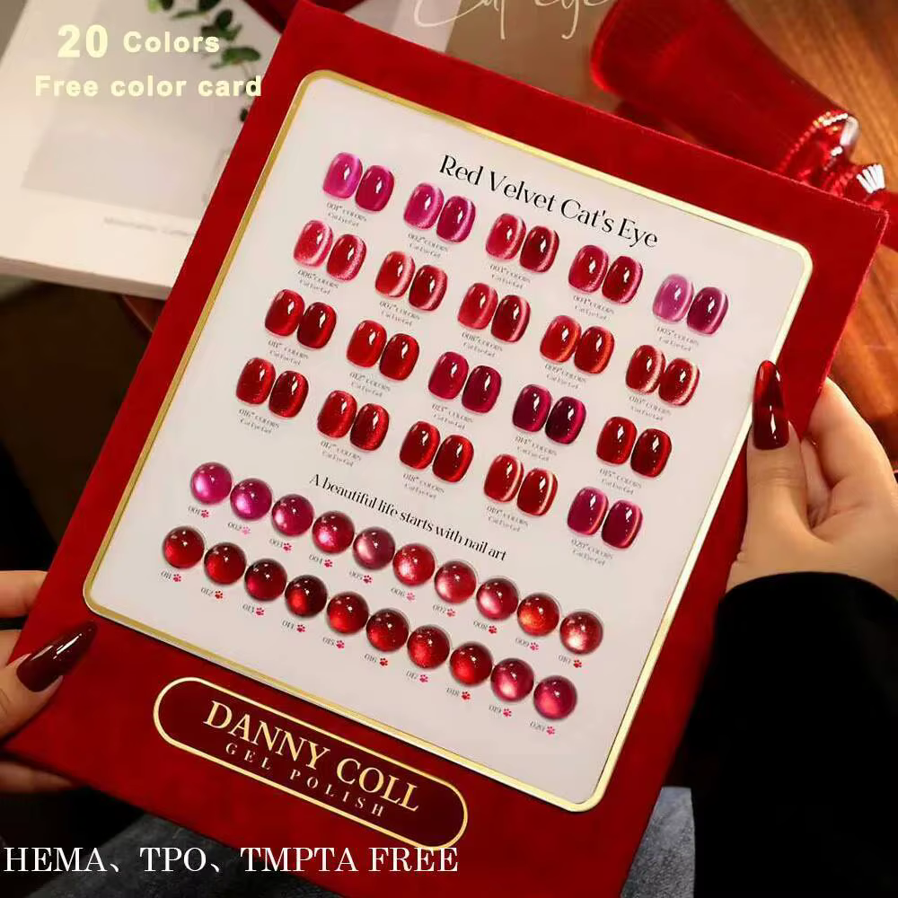 Ensemble de vernis à ongles Gel œil de chat rouge Semi Permanent magnétique UV LED Gel vernis crista