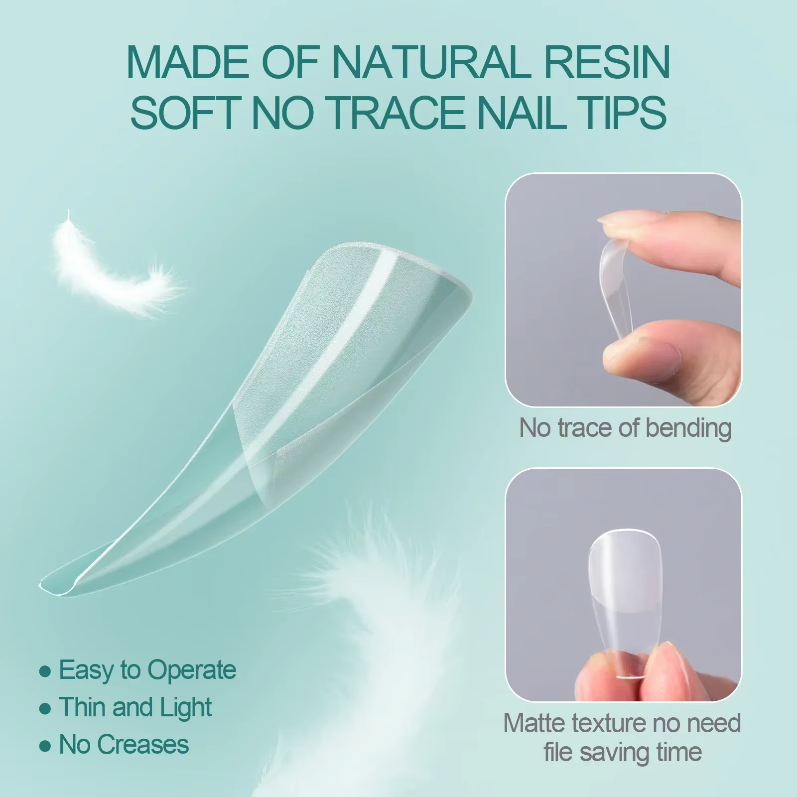 Nailpop-Faux ongles gel X, extensions d'ongles faciles à tremper, forme moyenne et courte, amande/ca