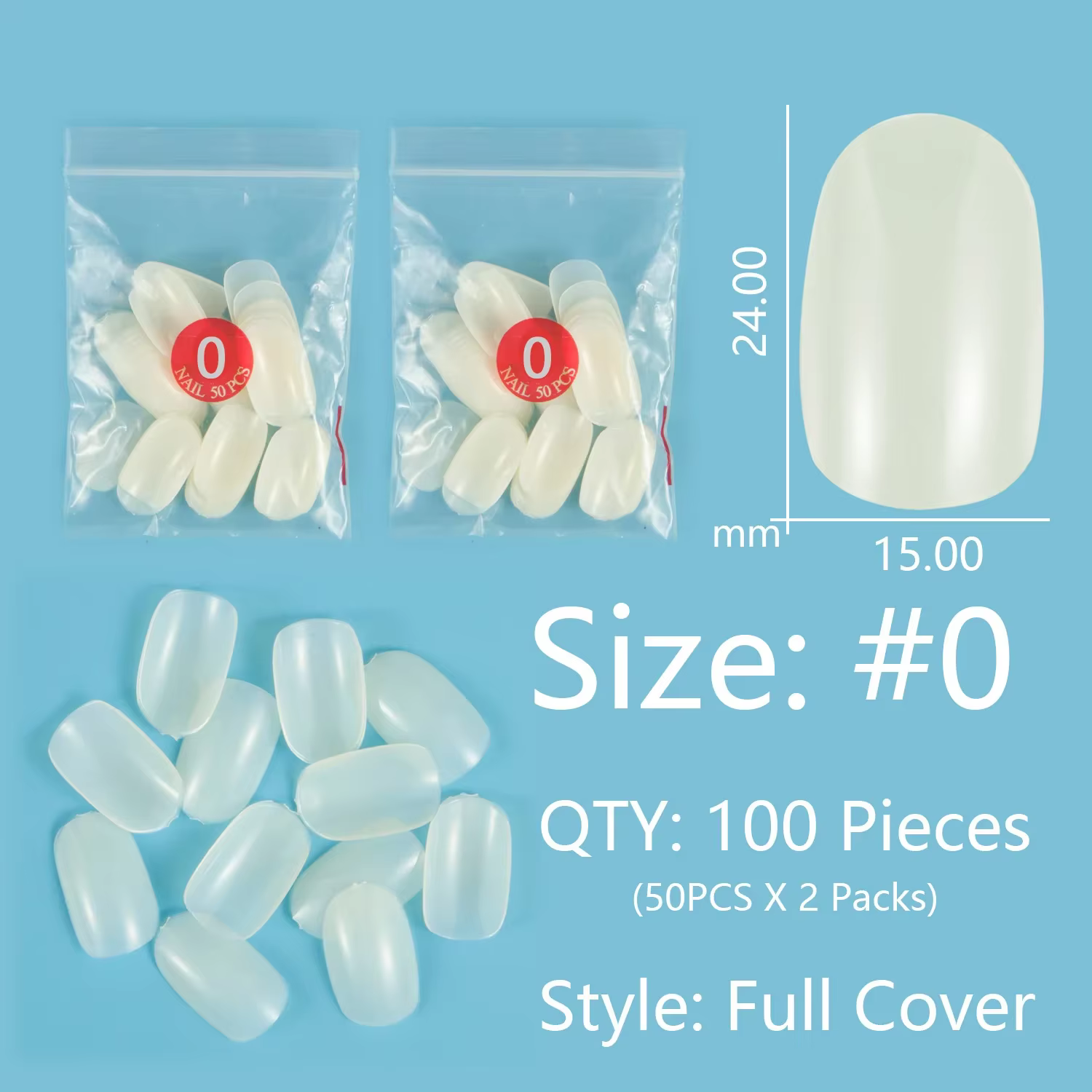 Forme ronde moyenne 100 pièces taille unique faux ongles conseils 10 tailles disponibles couverture 