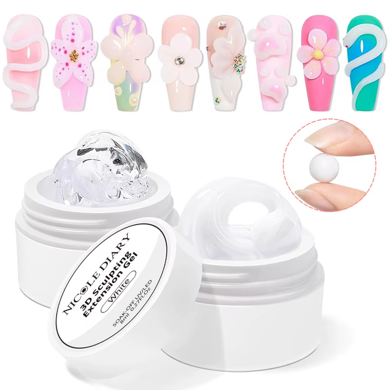 NICOLE DIARY blanc antiadhésif Extension de main Gel vernis à ongles pour 3D façonnage sculpture fle