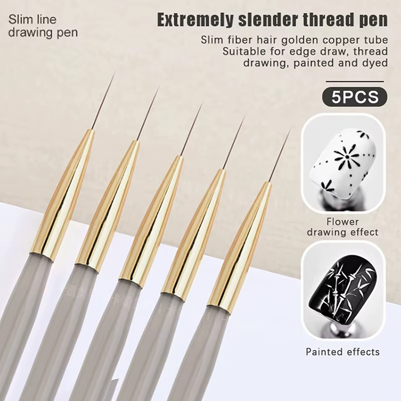Stylos à poignée en acrylique extrêmement fin pour Nail Art, pinceaux de peinture pour bricolage, po