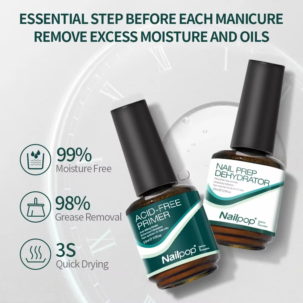NAILPOP déshydrateur d'apprêt des ongles et de préparation des ongles 15ML vernis à ongles tremper U