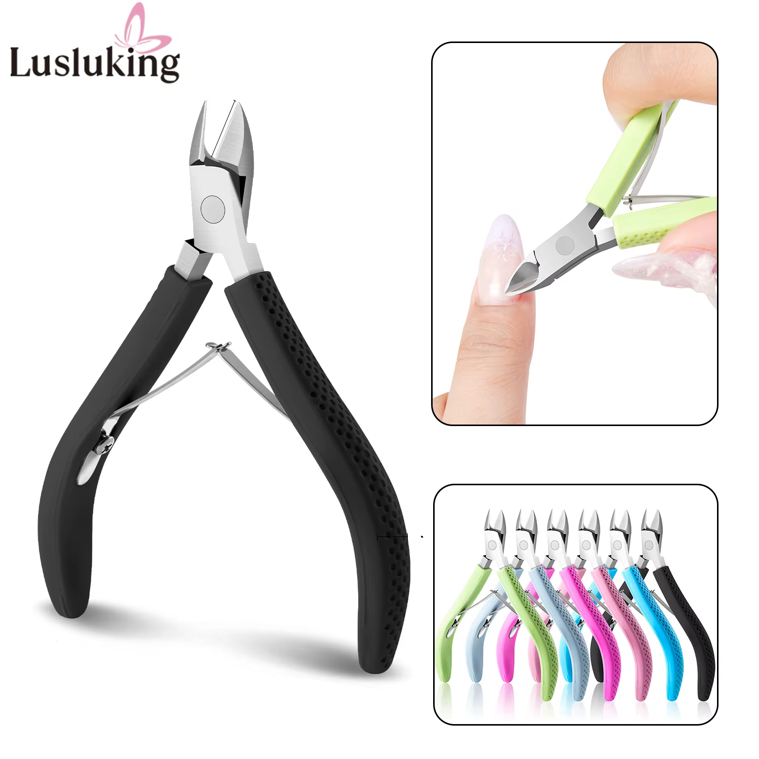 Nouveau Ciseaux à cuticules pour ongles, dissolvant de manucure, pinces à peau morte, coupe-cuticule