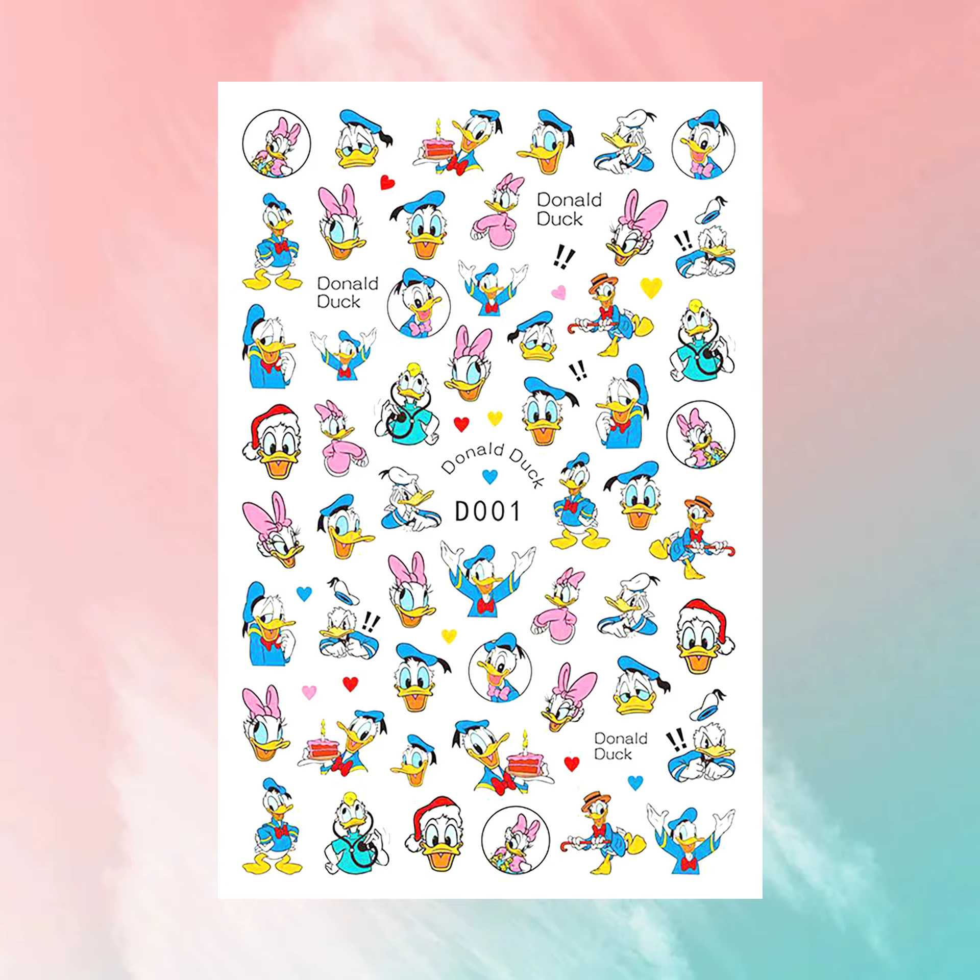 1 pièces Disney Dumbo étoile Delu ongle autocollant Nail Art accessoires Mickey Mouse Donald canard 