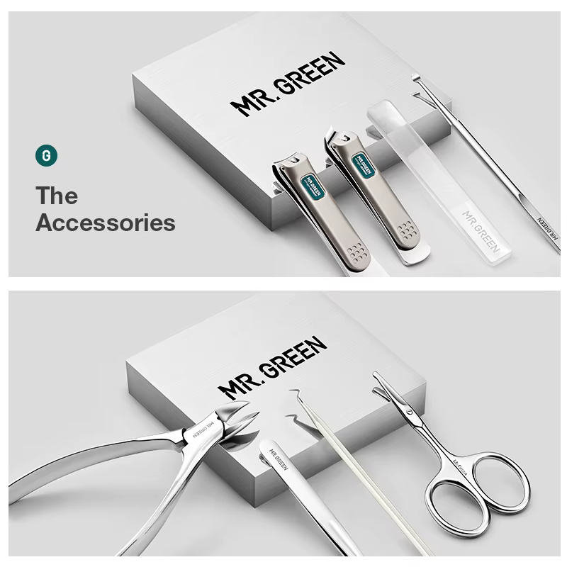 MR.GREEN-Ensemble de Manucure et Pédicure en Acier Inoxydable, Coupe-Ongles Professionnel, Outils av