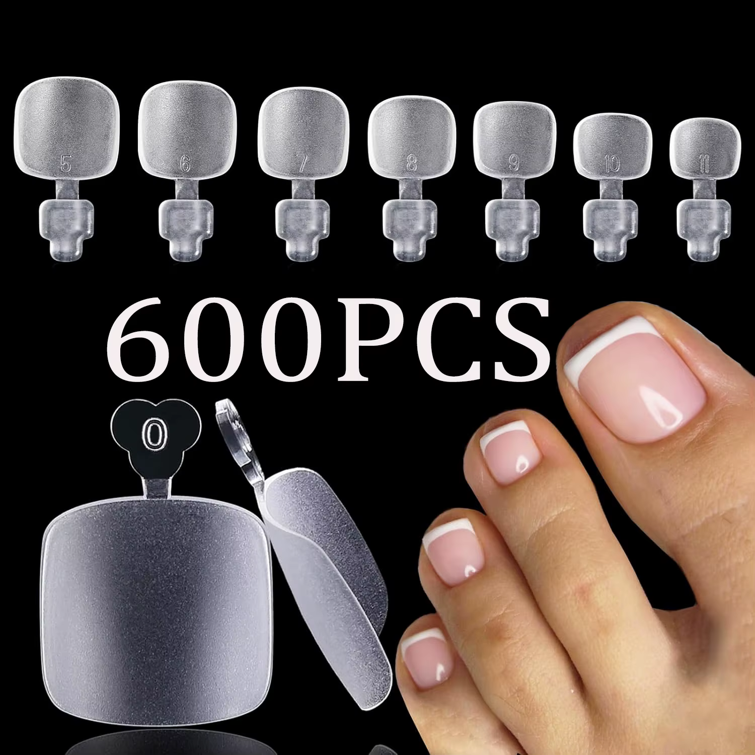 630 pièces pointes d'ongles de cercueil longs et transparents, pointes d'ongles de cercueil Extra lo
