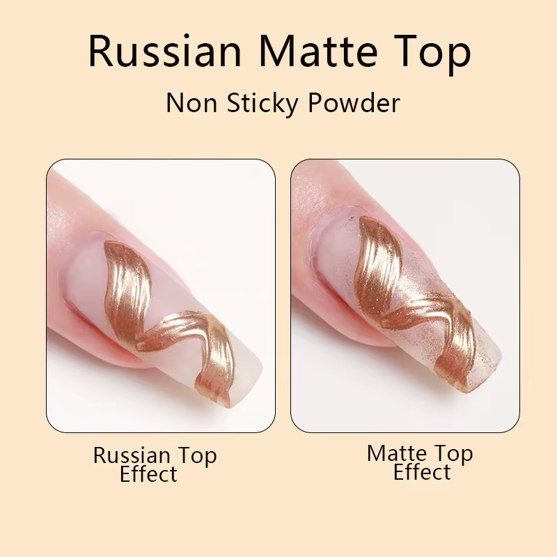 AS GEL russe mat couche de finition UV Gel vernis à ongles 15ML givré antiadhésif poudre tapis couch