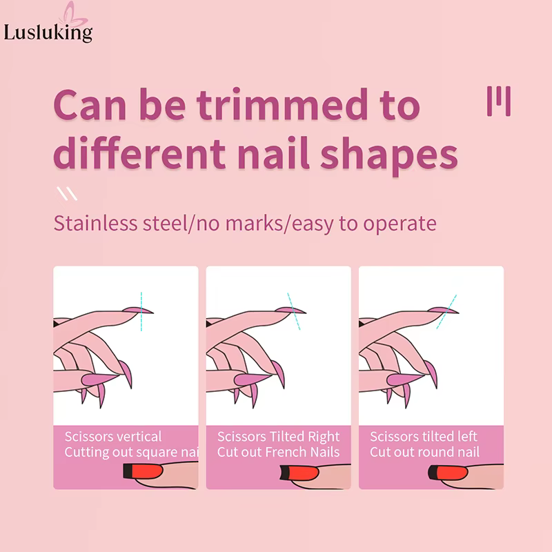 Ciseaux français pour faux ongles en forme de U, coupe-ongles en acrylique, coupe-pointe réglable, m