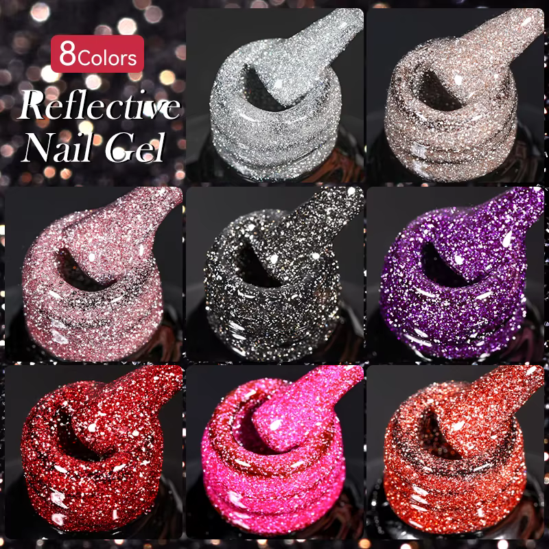 LIToxic-Verhéritage à Ongles Gel UV Semi-Permanent, Coulé, Paillettes, Brcorporelle, Effet Argent Ma
