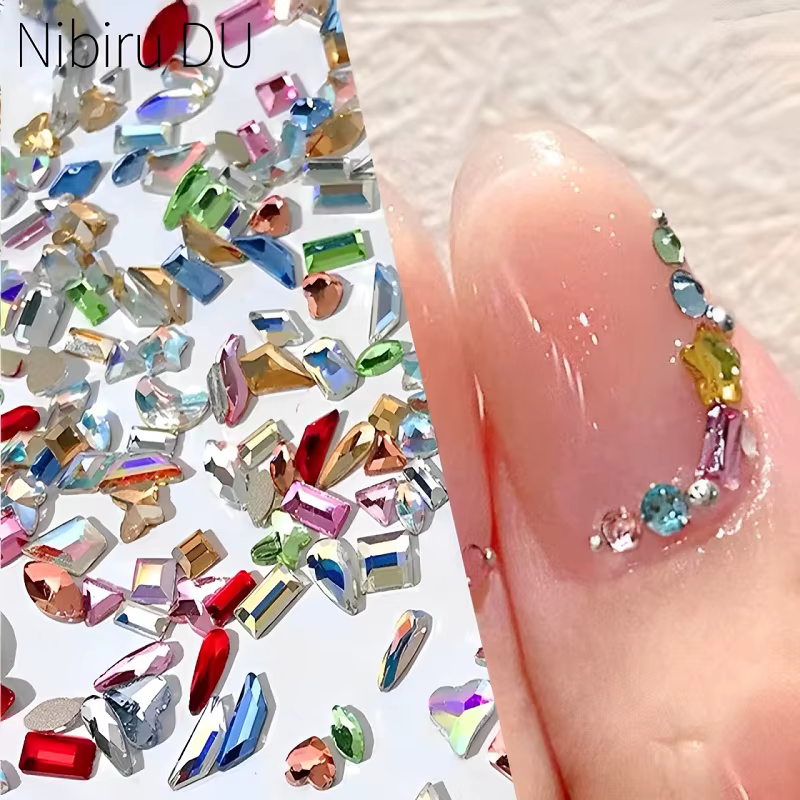 200/100 pièces cristal ongles strass AB breloques de luxe Nail Art Flatback gemmes pour 3D décoratio