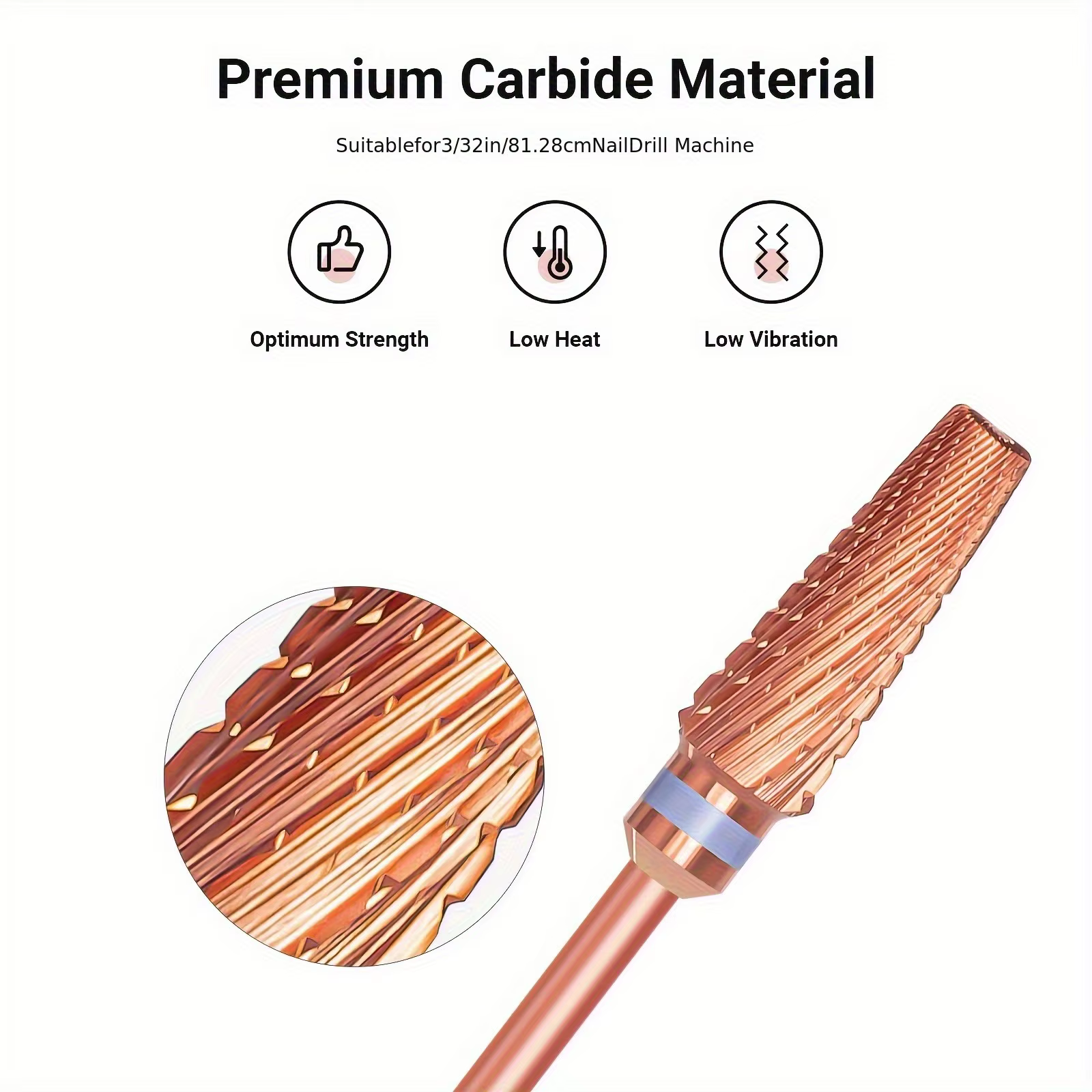 Foret à ongles professionnel 5 en 1, Version carbure multifonctionnelle de taille mixte, adapté à la