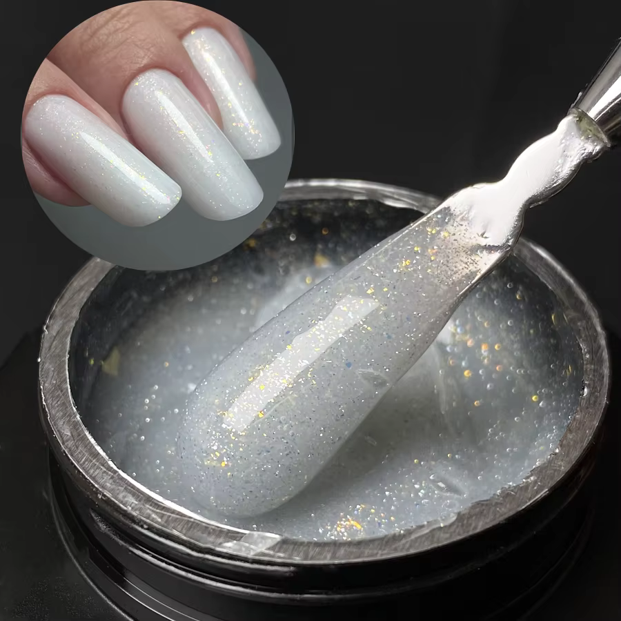Jillnails 50g Gel moyen auto-nivelant 50ml constructeur de Gel blanc rose laiteux pour la constructi